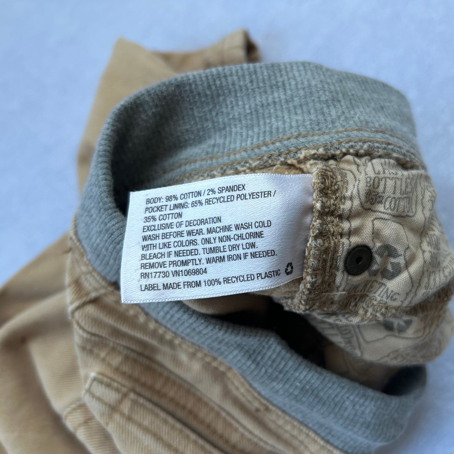 Tan Elastic Waist Jeans