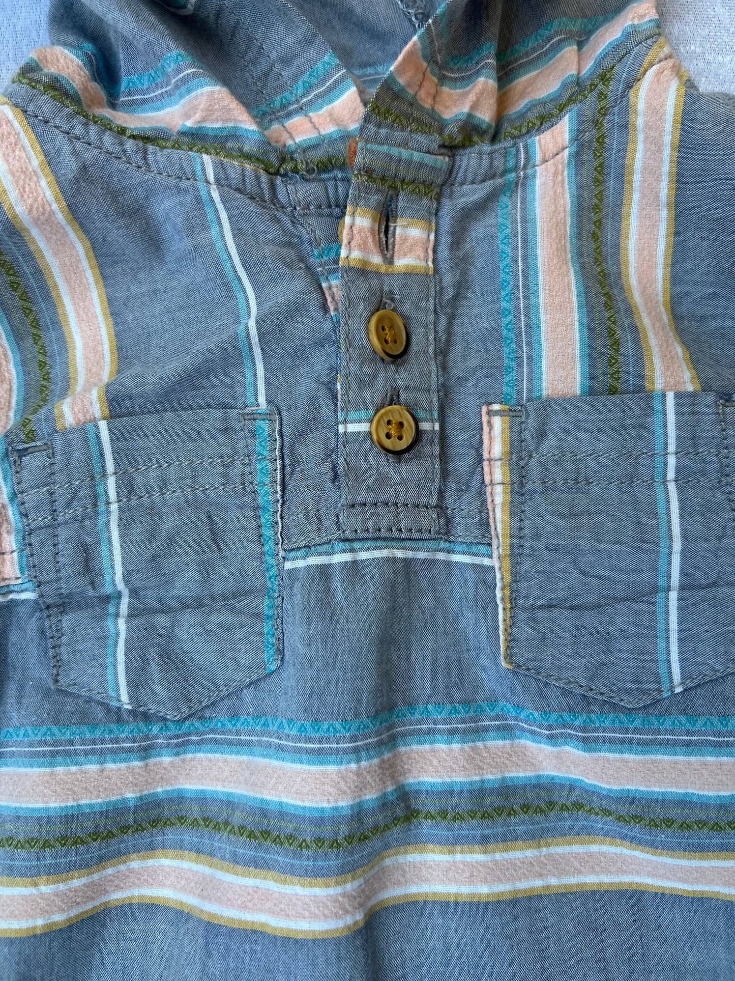 Striped Hooded Shirt