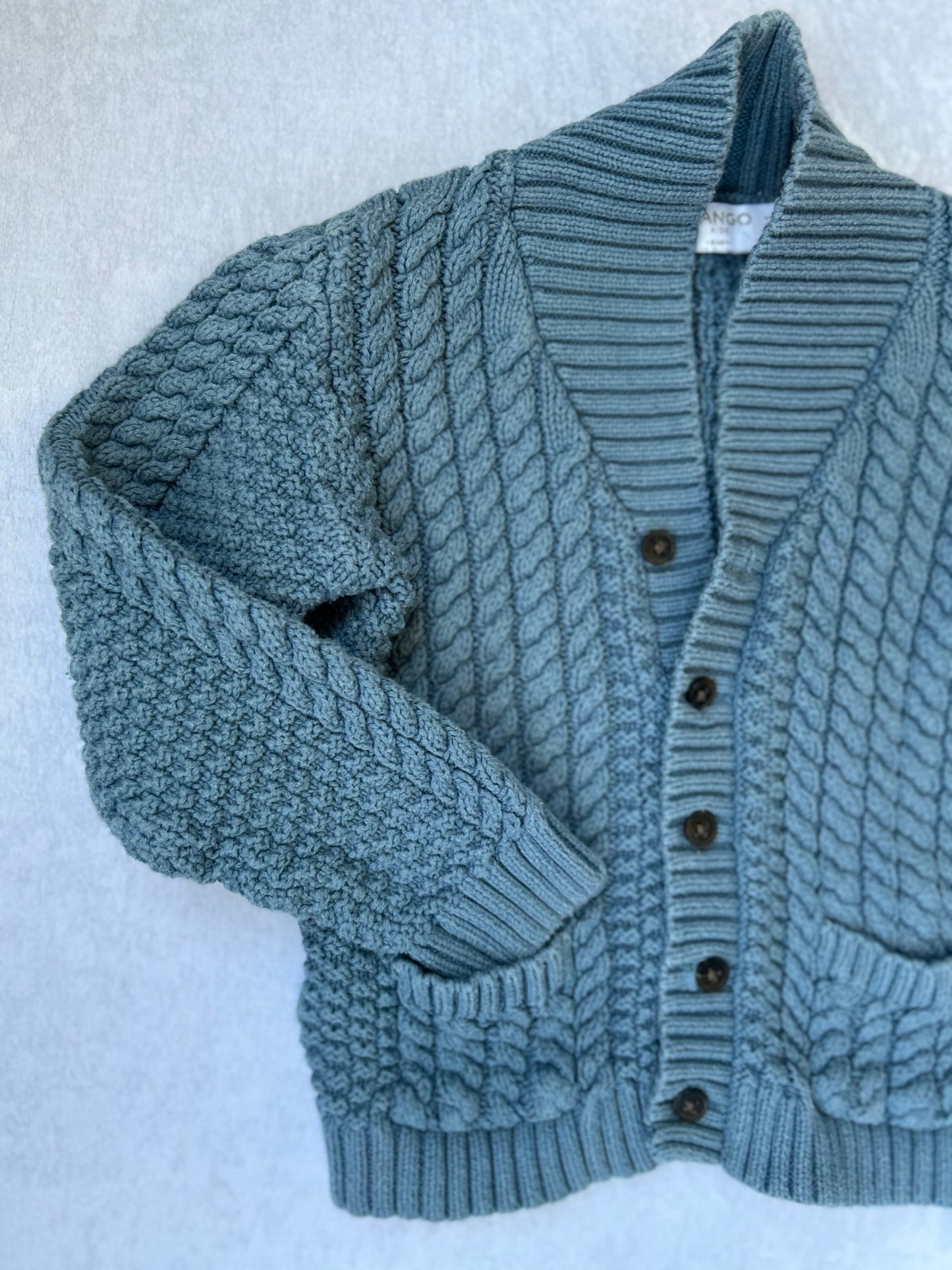Blue Cable Knit Sweater | Mango Kids