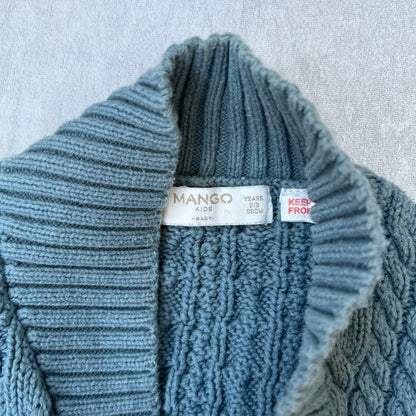 Blue Cable Knit Sweater | Mango Kids