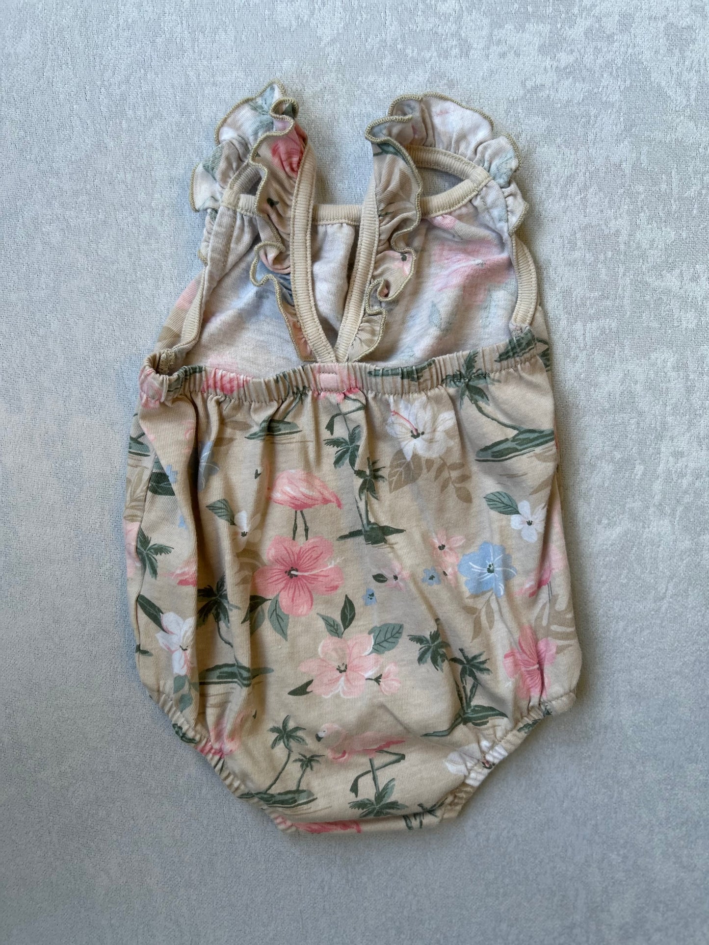 Cream & Pink Flamingo Romper