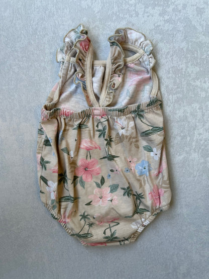 Cream & Pink Flamingo Romper