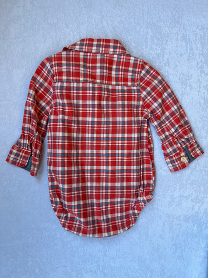 Red Plaid Button Up Shirt