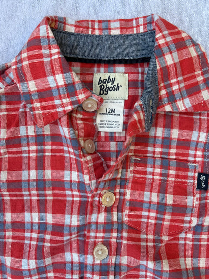Red Plaid Button Up Shirt
