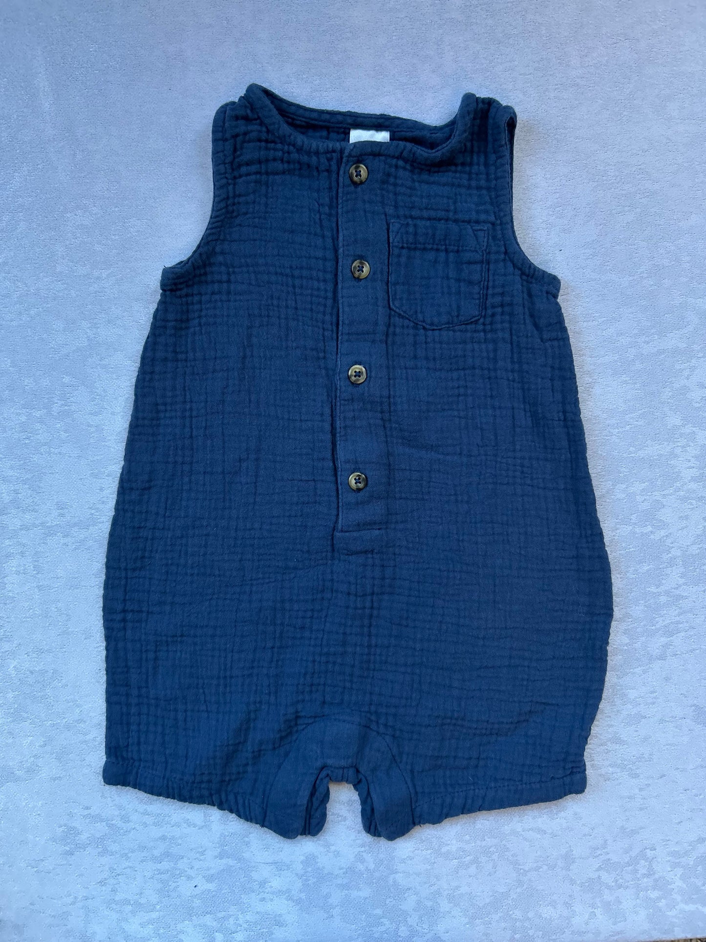 Blue Cotton Romper