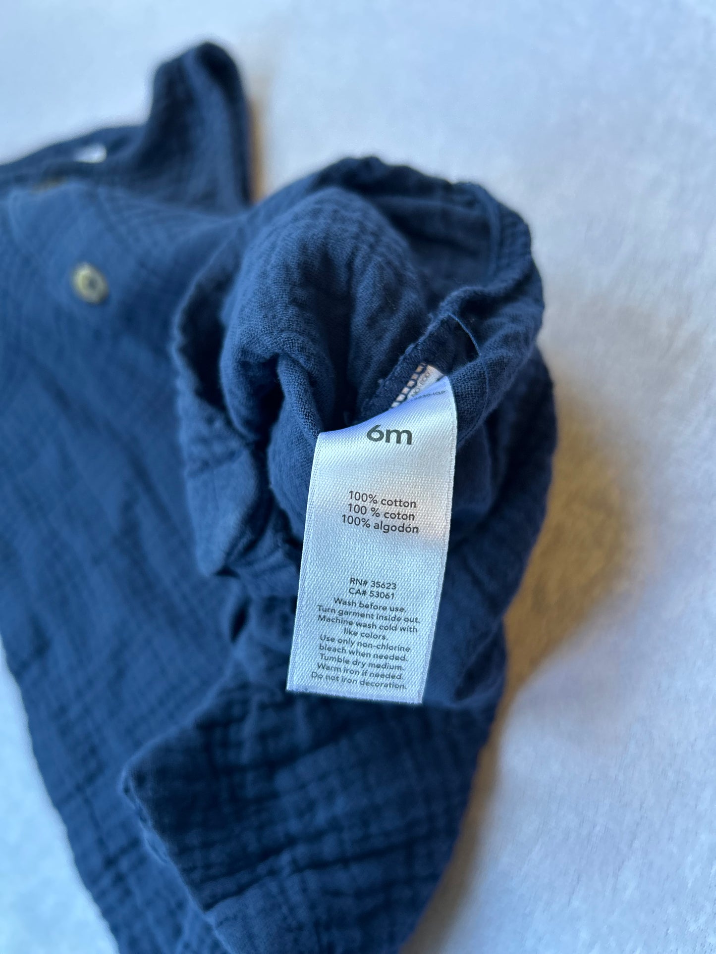 Blue Cotton Romper
