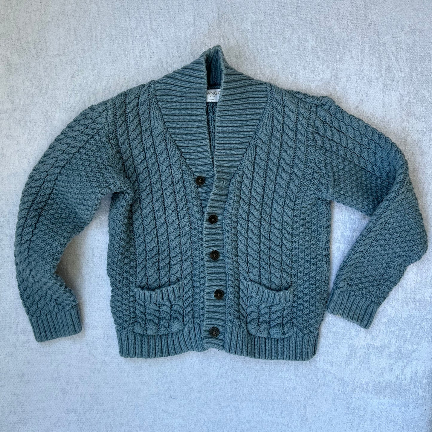 Blue Cable Knit Sweater | Mango Kids
