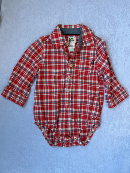 Red Plaid Button Up Shirt