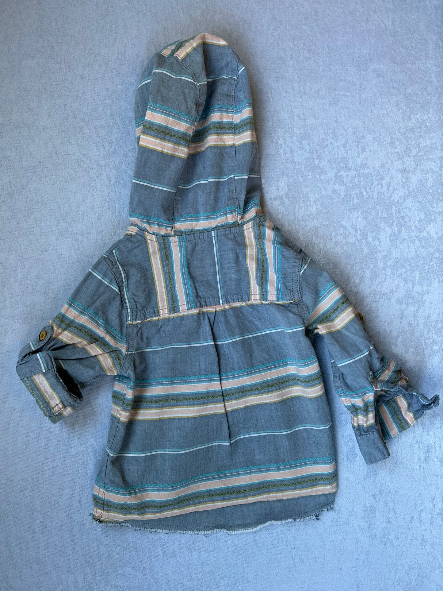 Striped Hooded Shirt