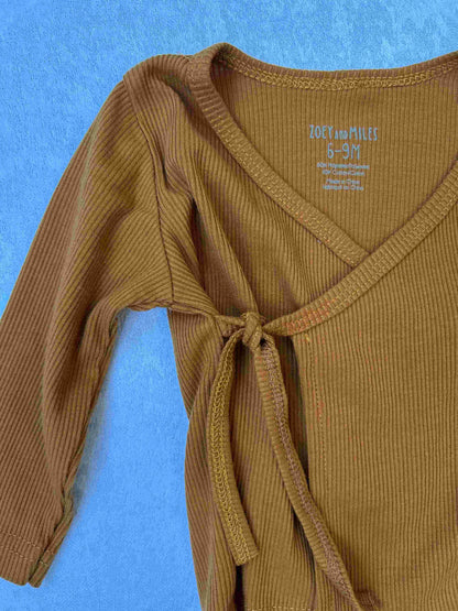 Brown Kimono Wrap Shirt | Zoey & Miles