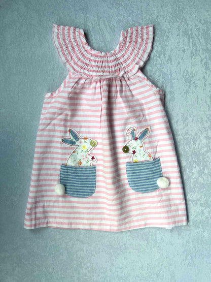 Striped Bunny Dress | Mudpie